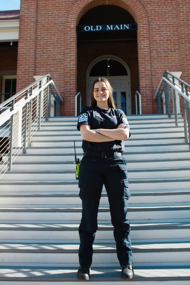 Katie in front of Old Main